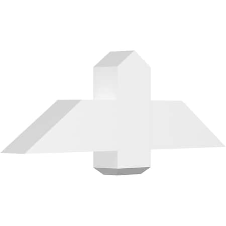 Ekena Millwork Eugene Architectural Grade PVC Gable Bracket, 36"W x 12"H x 4"D x 6"F, 8/12 Pitch GBP036X12X0406EUG00